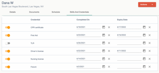 Caregiver MGMT - Add Skills And Qualifications
